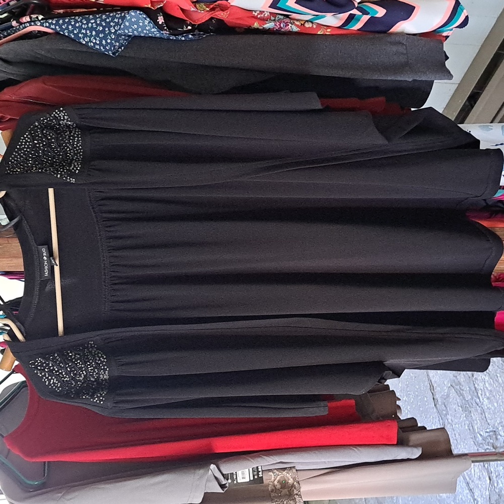 Bat Wing Black Sequin Cardigan 3X